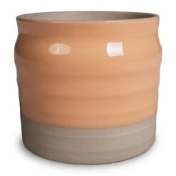 Puro Ripple Plant Pot - Peach -HousePlants Shop Puro Ripple Plant Pot Peach 16x17cm