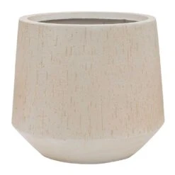 Raindrop Tube Round Planter - Stone -HousePlants Shop Raindrop Tube Round Planter Stone 41x37cm