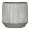 Harith Plant Pot - Ridged White Stripe -HousePlants Shop Ridged Harith Plant Pot White Stripe 42x38cm