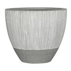 Jesslyn Plant Pot - Ridged White Stripe -HousePlants Shop Ridged Jesslyn Plant Pot White Stripe 51x43cm