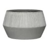 Low Harley Plant Pot - Ridged White Stripe -HousePlants Shop Ridged Low Harley Plant Pot White Stripe 53x32cm