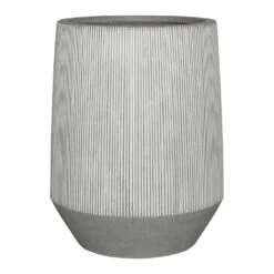 Tall Harith Plant Pot - Ridged White Stripe -HousePlants Shop Ridged Tall Harith Plant Pot White Stripe 53x68cm