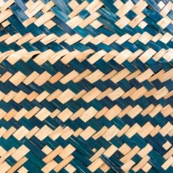 Seagrass Tribal Basket - Teal Lined -HousePlants Shop Seagrass Tribal Basket Teal Lined SWATCH