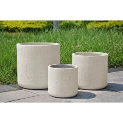Raindrop Round Planter - Stone -HousePlants Shop Stone Planters Round LS1