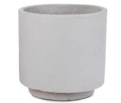 Vigo Plant Pot With Wooden Stand - Concrete Grey -HousePlants Shop Vigo Plant Pot with Wooden Stand Concrete Grey 19x29cm Pot